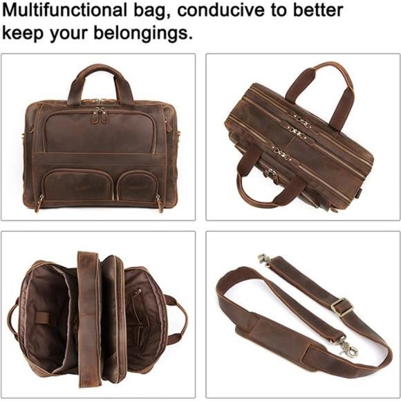 Bags | Briefcase Genuine Leather Duffel Bags For Men Laptop  Briefcase Genuine Leather Duffel Bags for Men Laptop Bag fits 15.6 inches Laptop